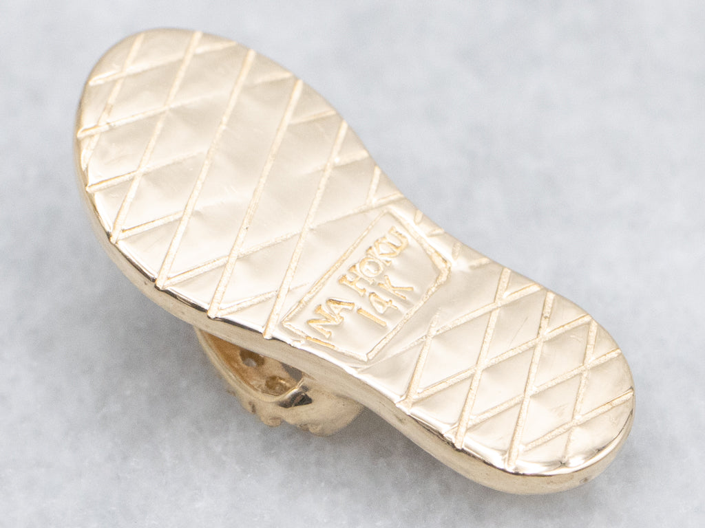 Yellow Gold Diamond Sandal Charm Pendant