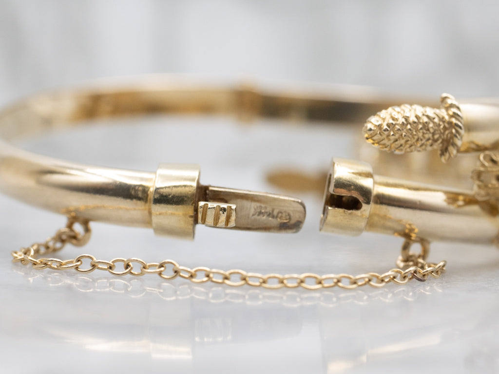 Ornate Buttercup-Set Diamond Bypass Bangle Bracelet