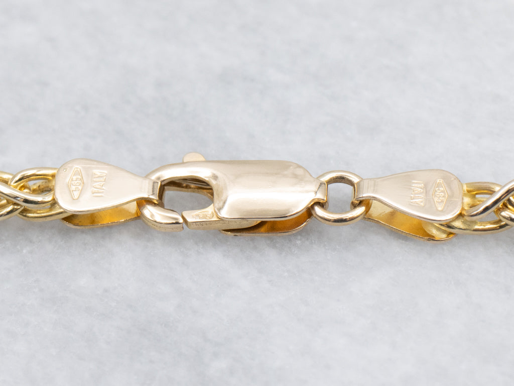 Heavy Italian Gold Wheat Chain with Lobster Clasp