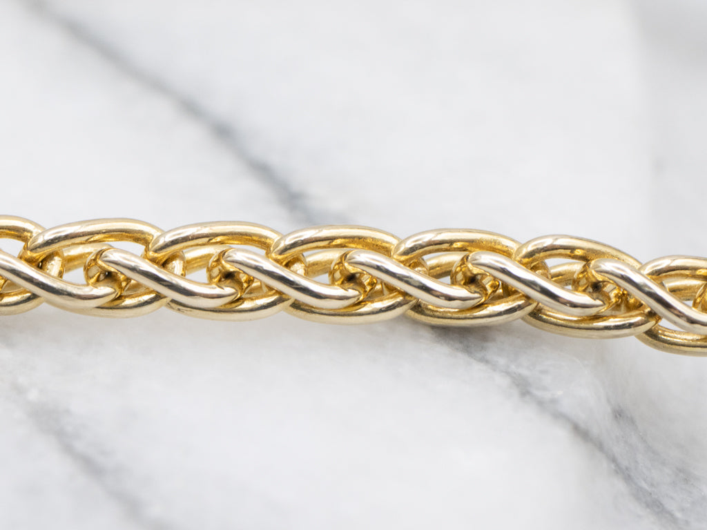 Heavy Italian Gold Wheat Chain with Lobster Clasp