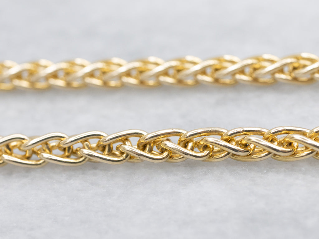 Heavy Italian Gold Wheat Chain with Lobster Clasp