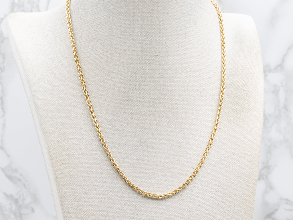 Heavy Italian Gold Wheat Chain with Lobster Clasp