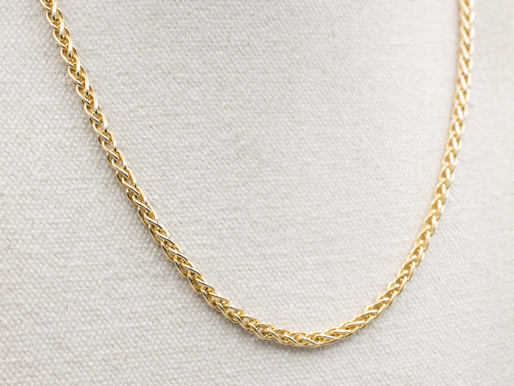 Heavy Italian Gold Wheat Chain with Lobster Clasp