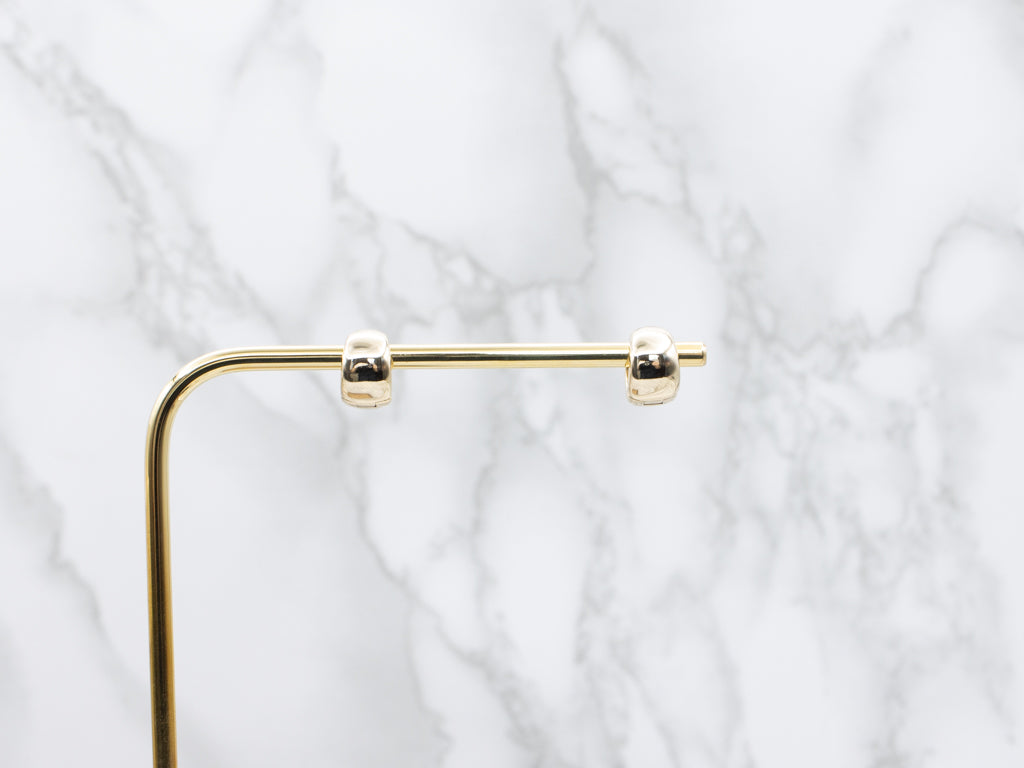 Wide Yellow Gold Huggie Hoop Earrings
