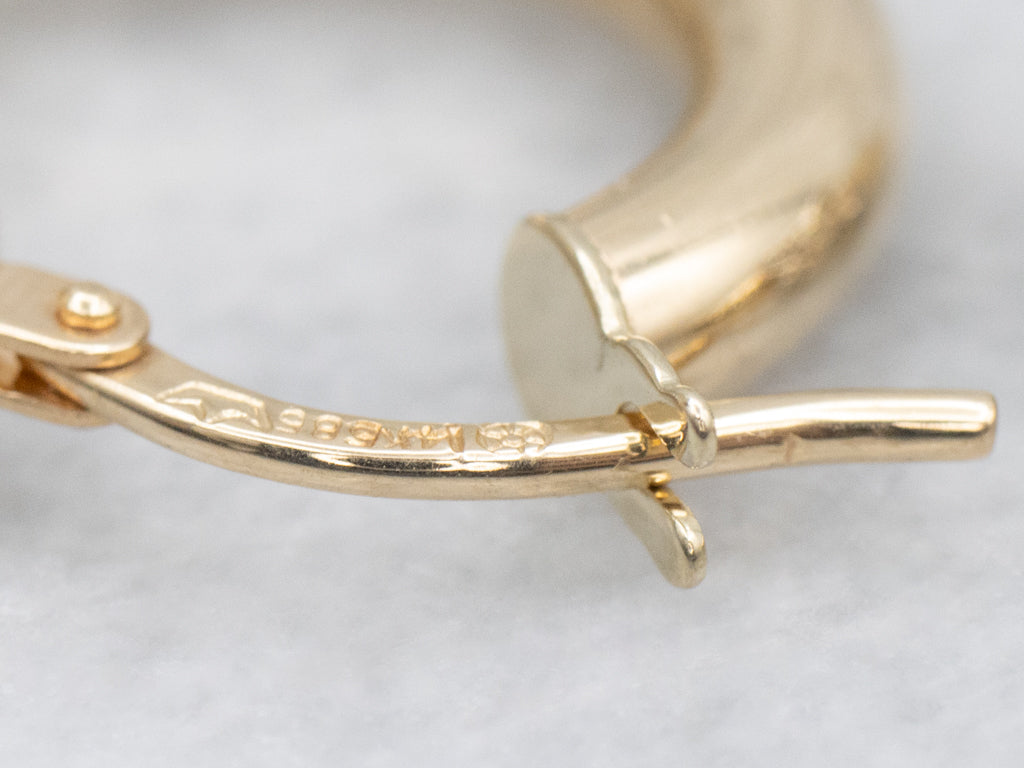 Criss-Cross Italian Gold Diamond Hoop Earrings