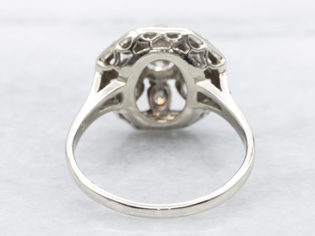 Antique Art Deco Diamond Bombe Cluster Ring