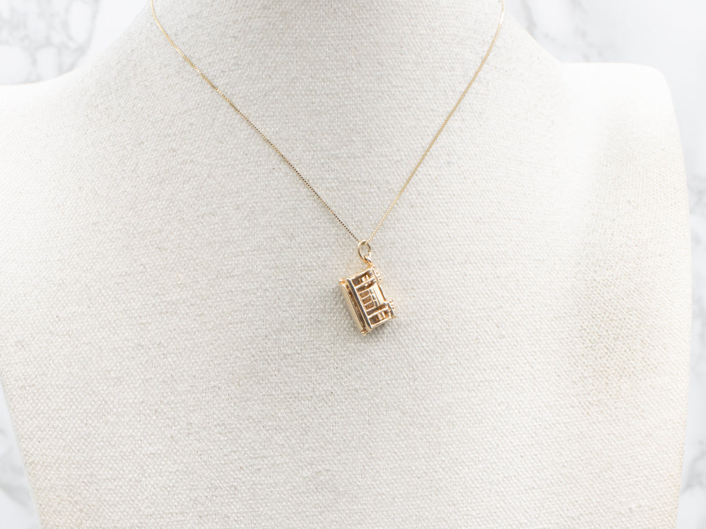 Vintage Yellow Gold Trolley-Car Charm