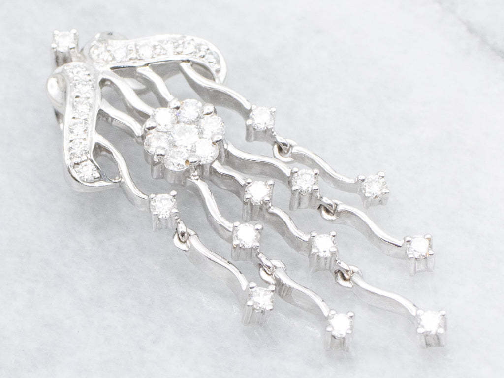 Vintage Style Diamond Chandelier Drop Pendant