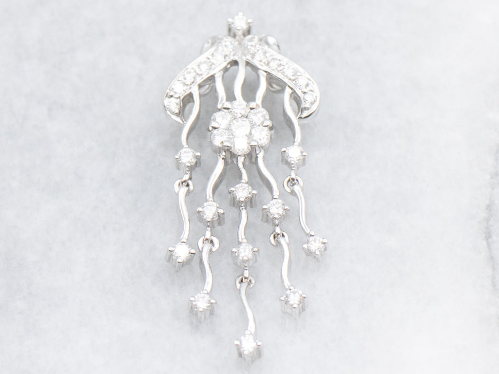 Vintage Style Diamond Chandelier Drop Pendant