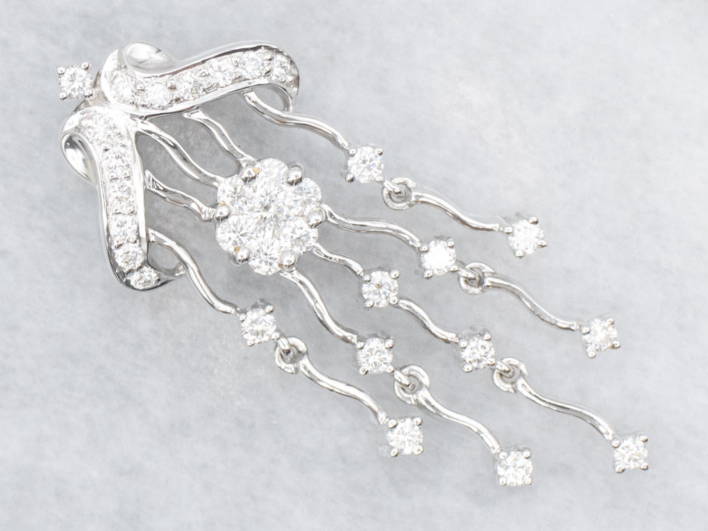 Vintage Style Diamond Chandelier Drop Pendant