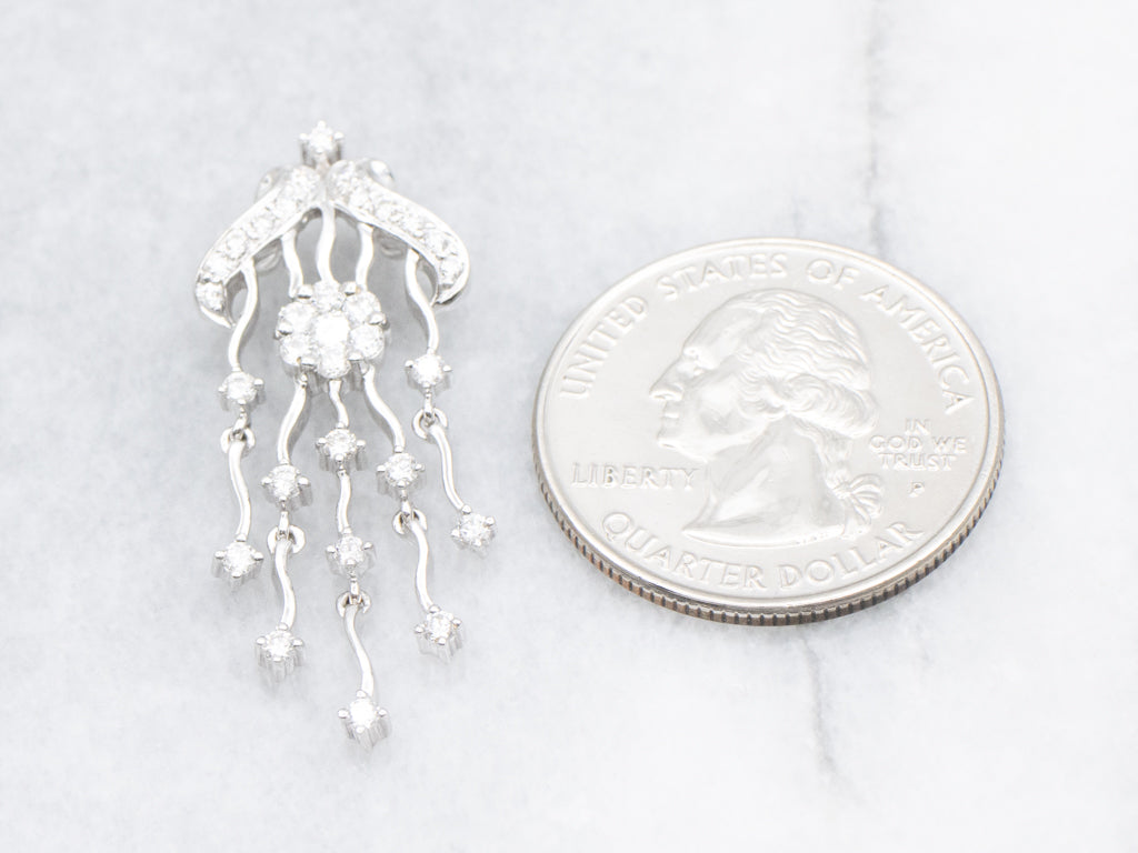 Vintage Style Diamond Chandelier Drop Pendant