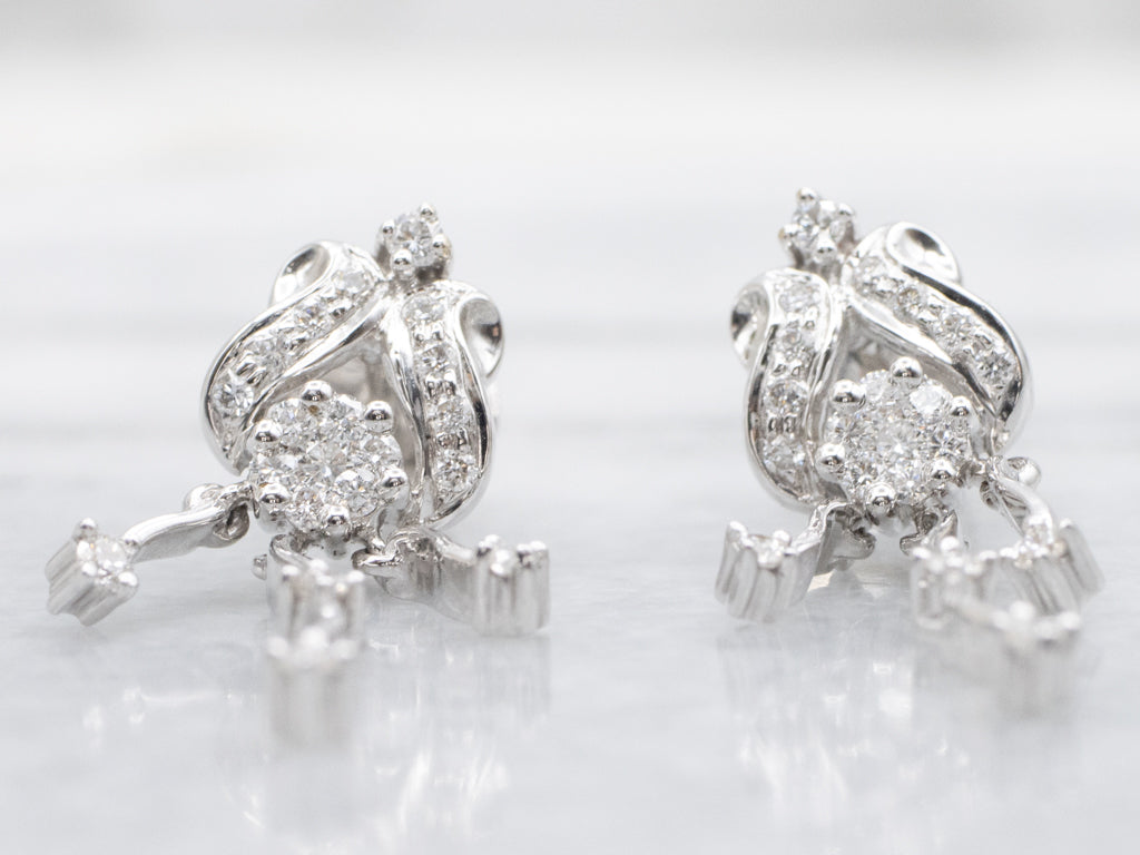 Vintage Style Diamond Chandelier Drop Earrings