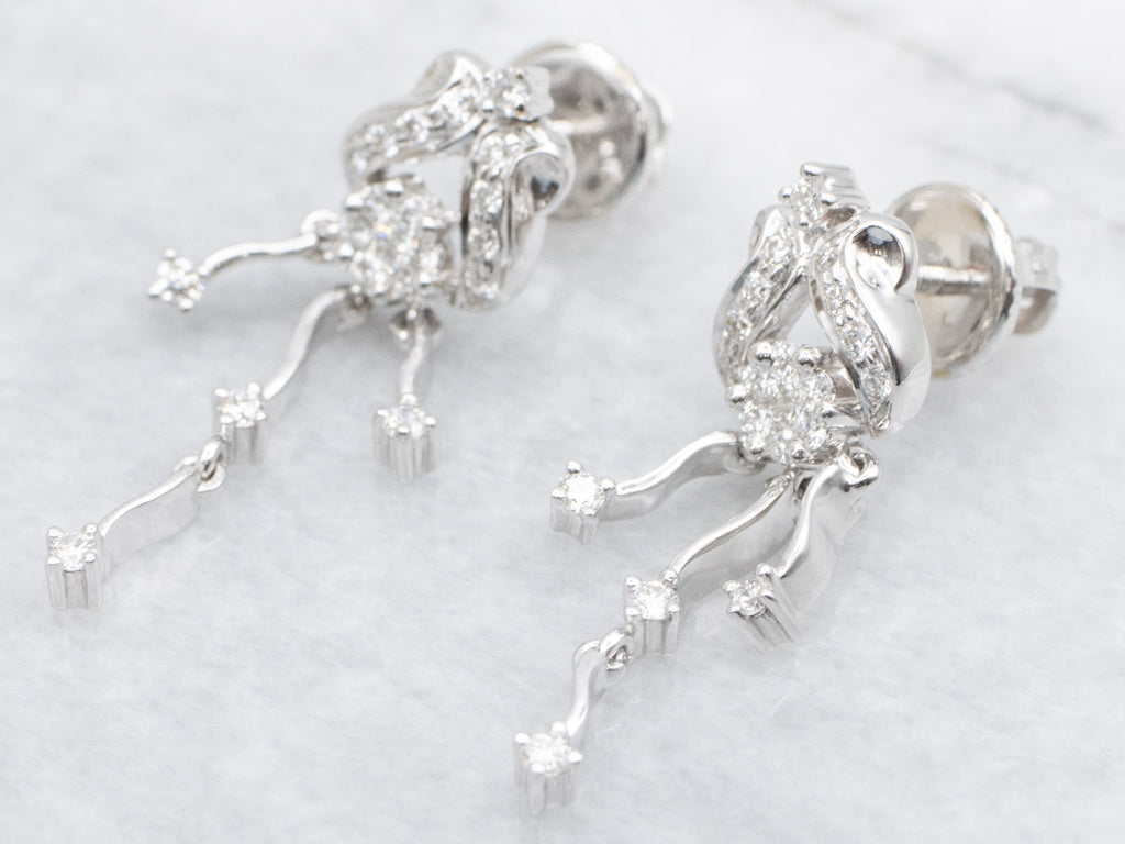 Vintage Style Diamond Chandelier Drop Earrings