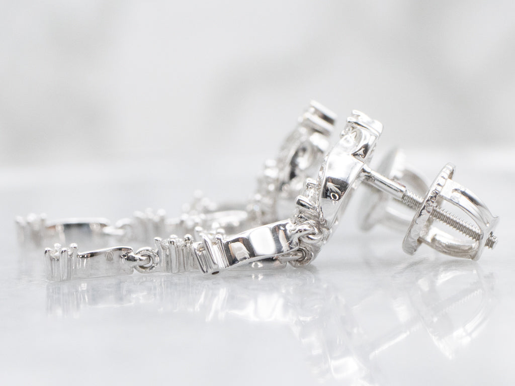 Vintage Style Diamond Chandelier Drop Earrings