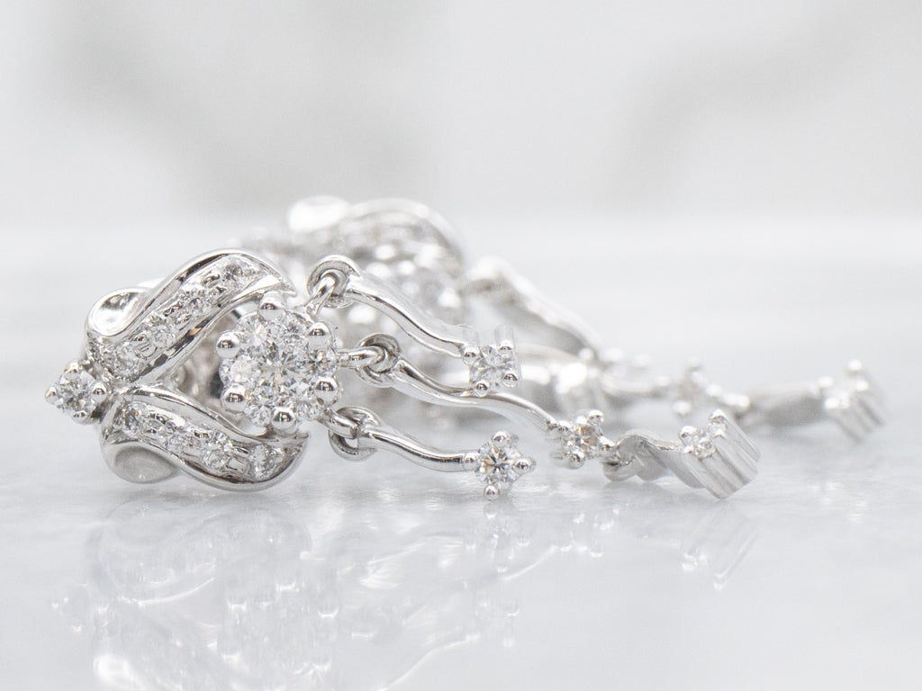 Vintage Style Diamond Chandelier Drop Earrings