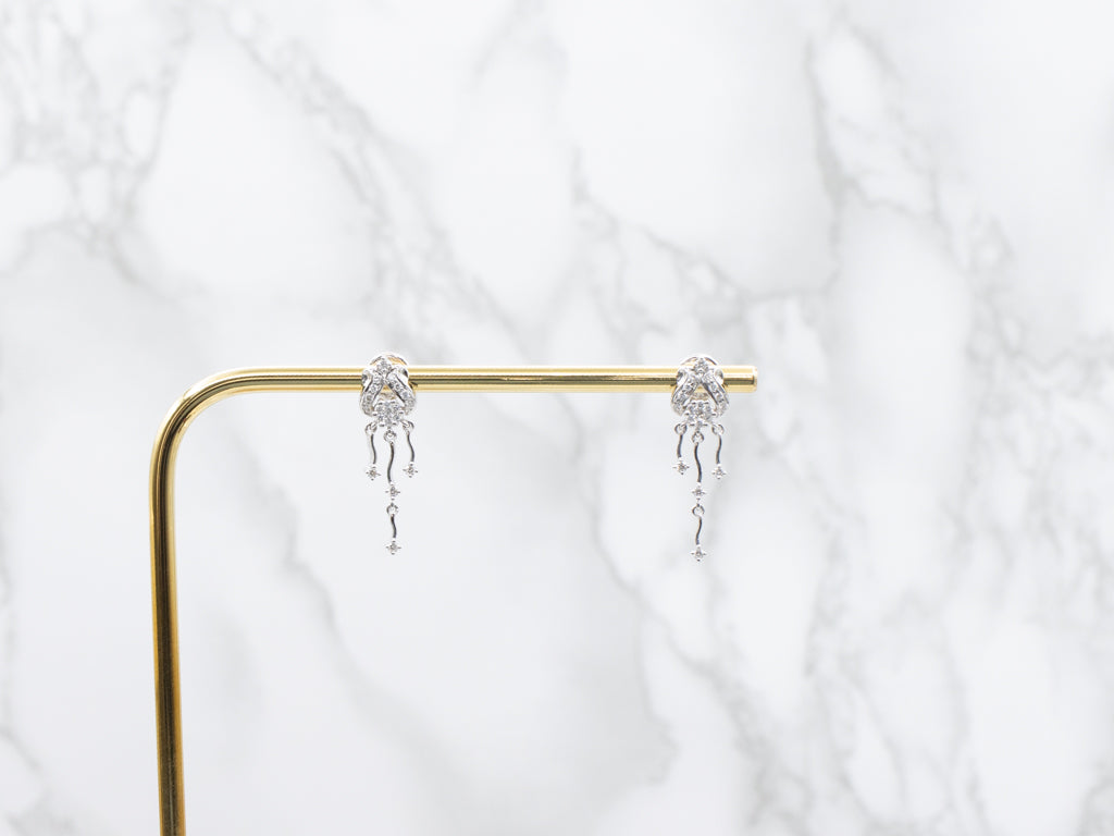 Vintage Style Diamond Chandelier Drop Earrings