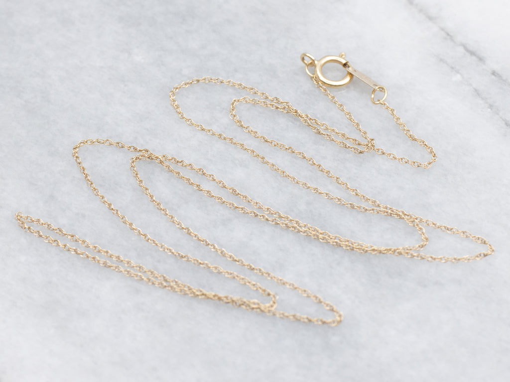 Dainty Yellow Gold Rope Chain