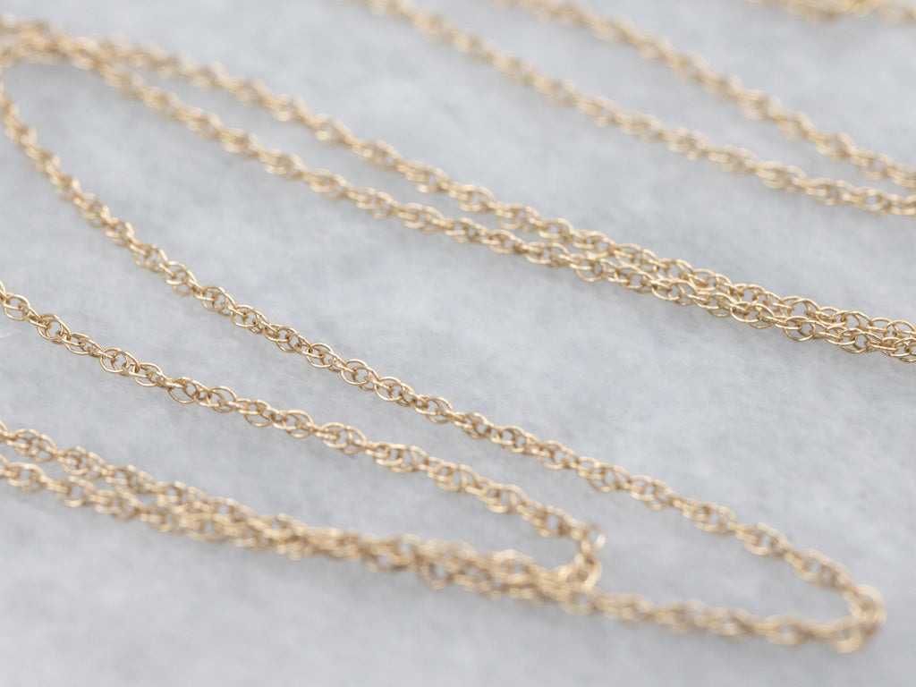 Dainty Yellow Gold Rope Chain