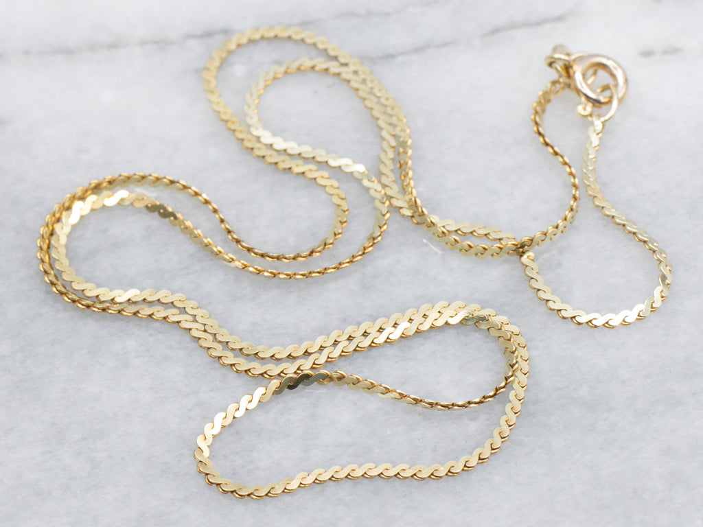 Italian Yellow Gold Serpentine Chain