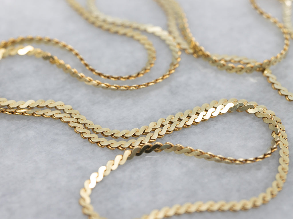 Italian Yellow Gold Serpentine Chain