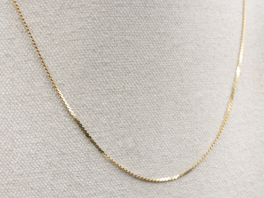 Italian Yellow Gold Serpentine Chain