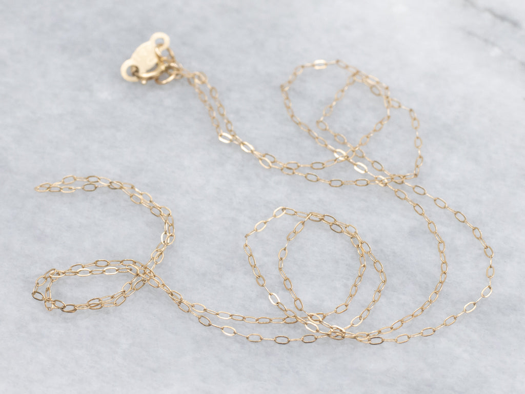 Yellow Gold Cable Link Chain with Spring Ring Clasp