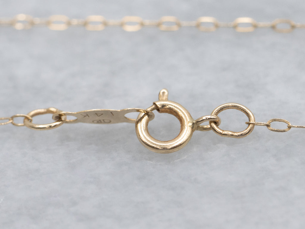 Yellow Gold Cable Link Chain with Spring Ring Clasp