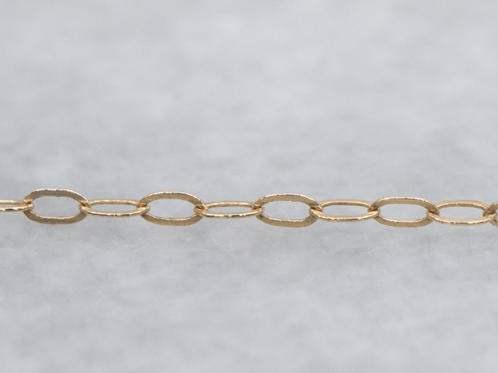Yellow Gold Cable Link Chain with Spring Ring Clasp