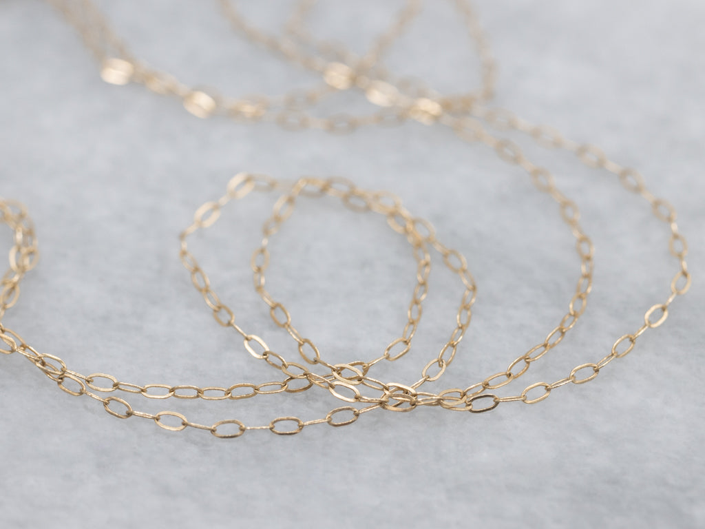 Yellow Gold Cable Link Chain with Spring Ring Clasp