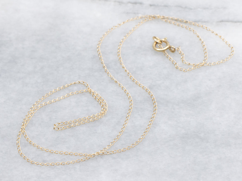 Yellow Gold Curb Chain with Spring Ring Clasp