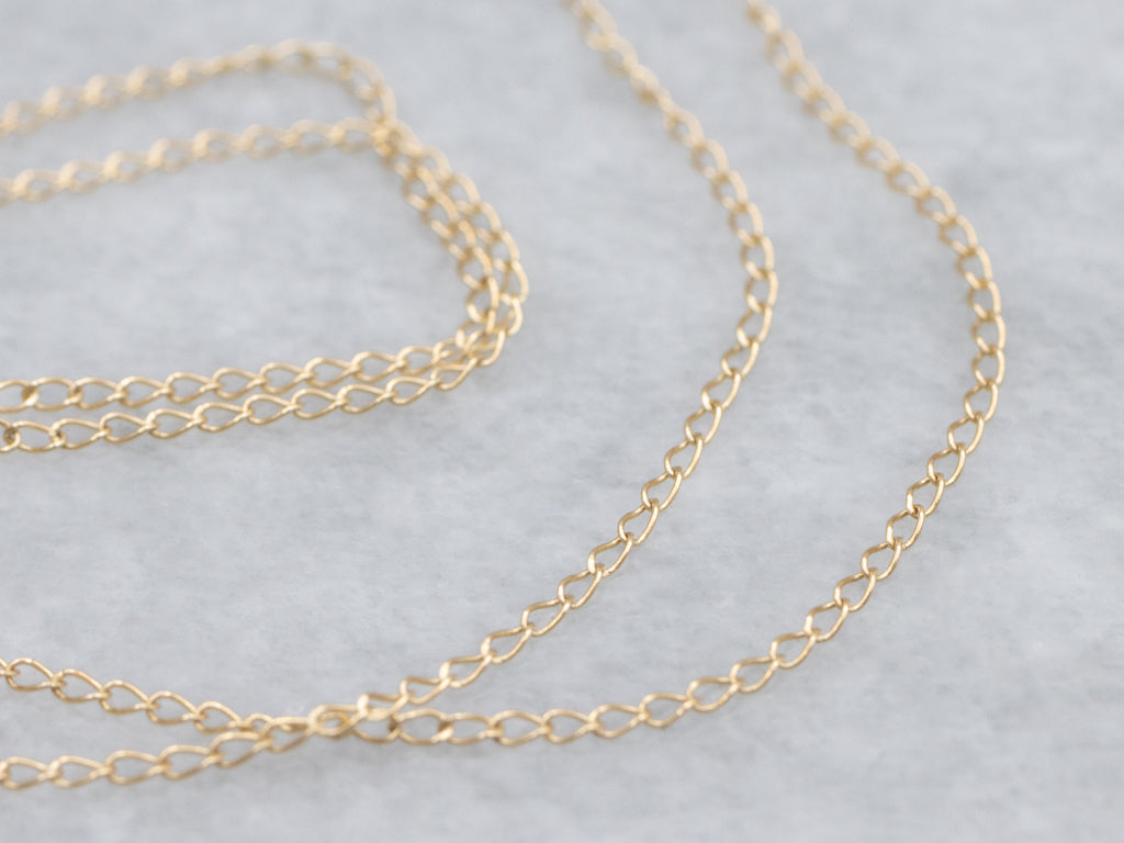 Yellow Gold Curb Chain with Spring Ring Clasp