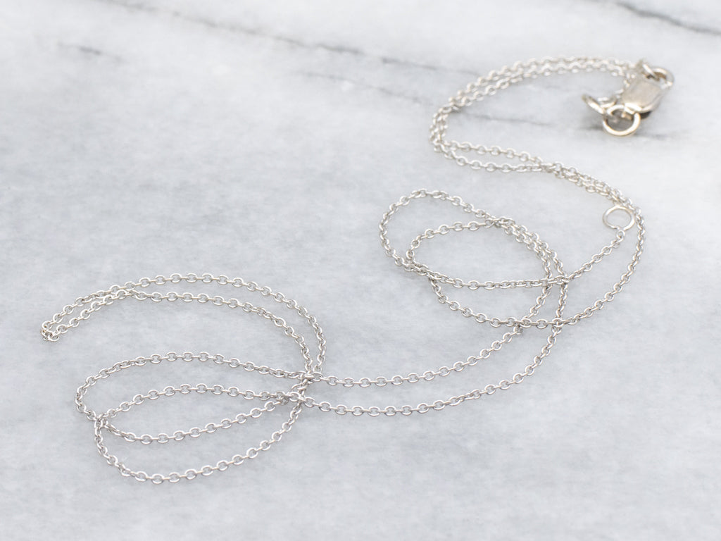 Adjustable White Gold Rolo Link Chain