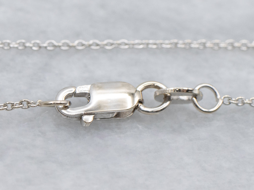 Adjustable White Gold Rolo Link Chain