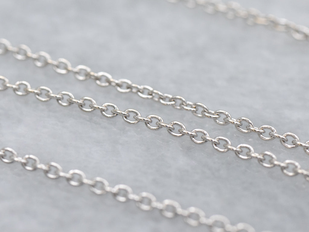 Adjustable White Gold Rolo Link Chain