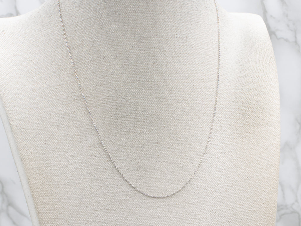 Adjustable White Gold Rolo Link Chain