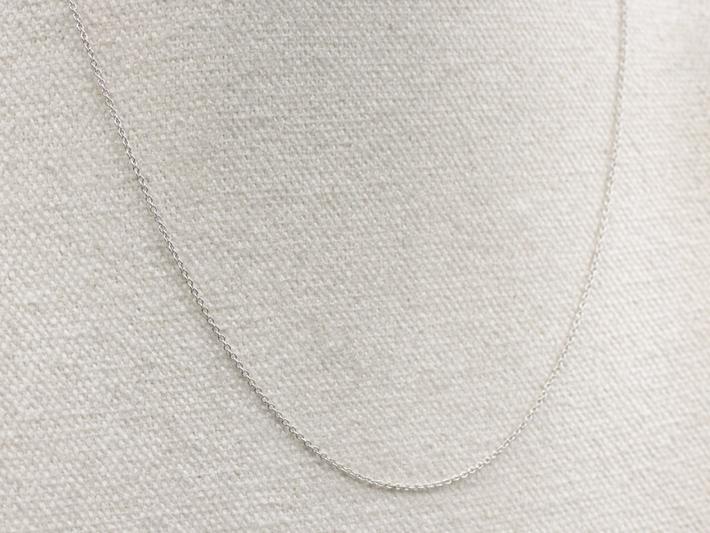 Adjustable White Gold Rolo Link Chain