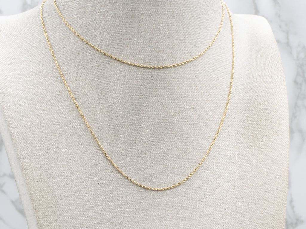 Long Yellow Gold Rope Chain