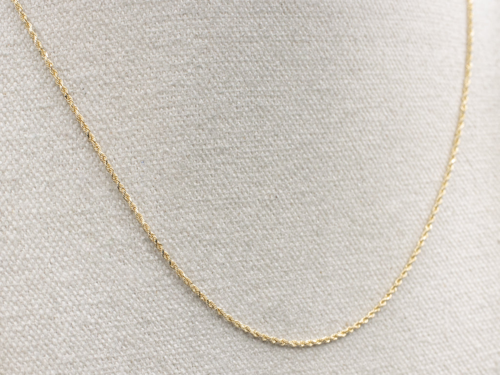 Long Yellow Gold Rope Chain