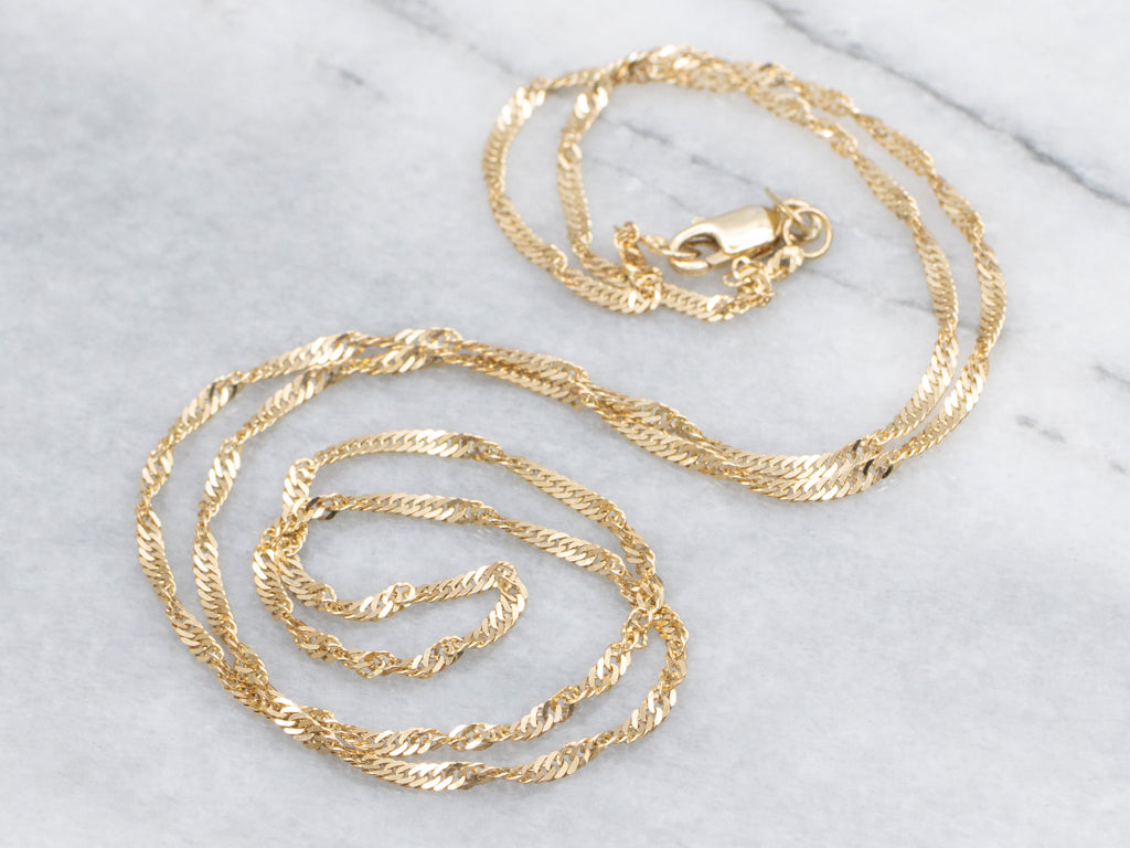 18-Karat Yellow Gold Singapore Chain with Lobster Clasp
