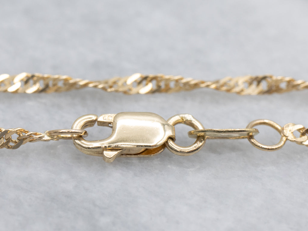 18-Karat Yellow Gold Singapore Chain with Lobster Clasp