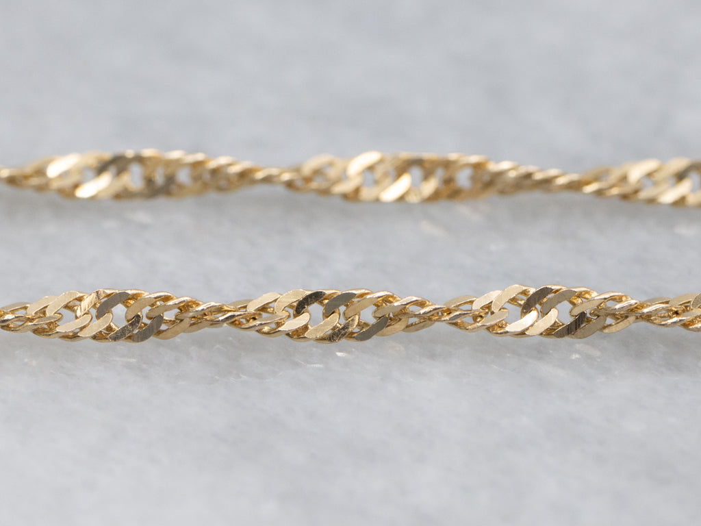 18-Karat Yellow Gold Singapore Chain with Lobster Clasp