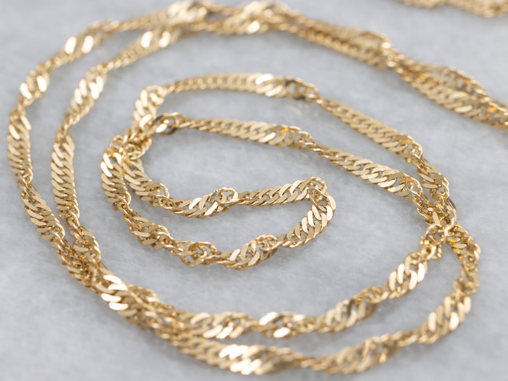 18-Karat Yellow Gold Singapore Chain with Lobster Clasp