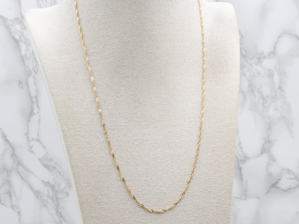 18-Karat Yellow Gold Singapore Chain with Lobster Clasp