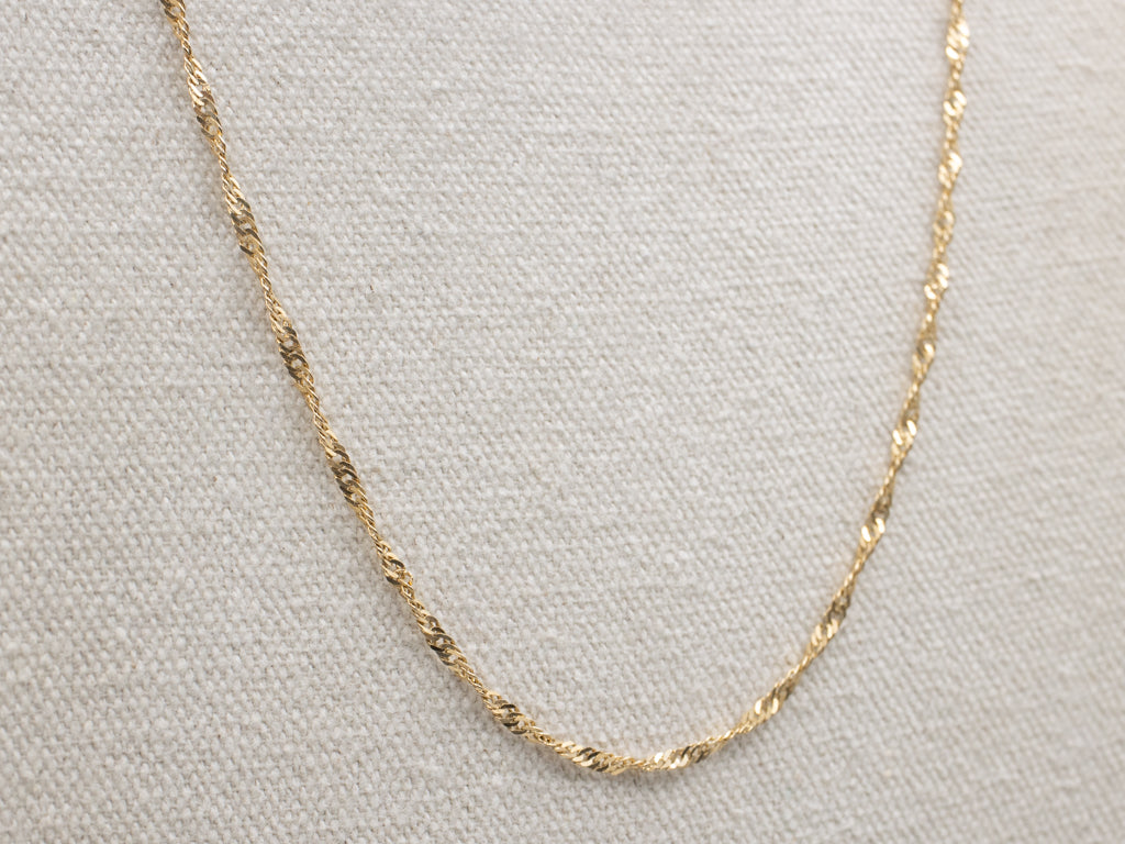 18-Karat Yellow Gold Singapore Chain with Lobster Clasp
