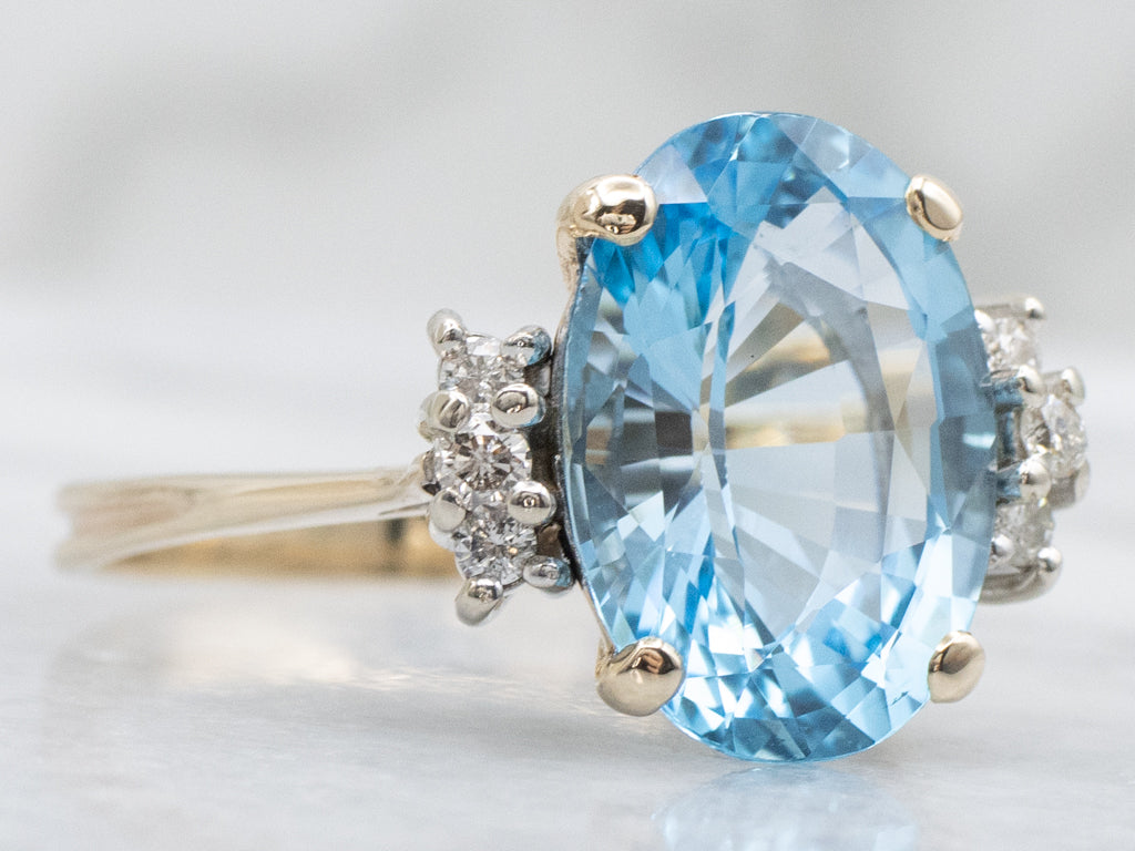 Blue Topaz and Diamond Cocktail Ring