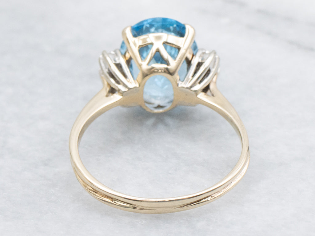 Blue Topaz and Diamond Cocktail Ring