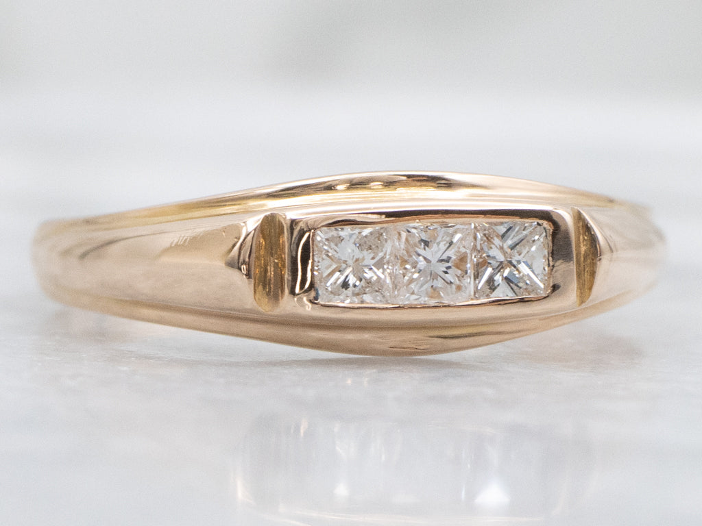 Vintage Gold Triple-Diamond Band