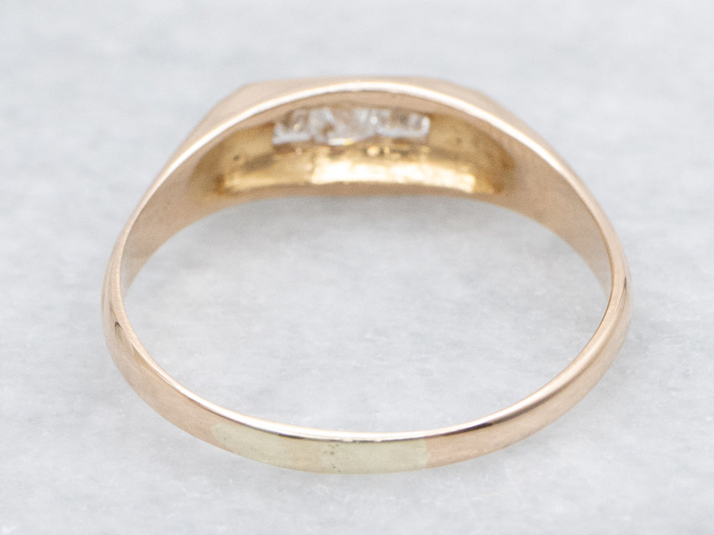 Vintage Gold Triple-Diamond Band