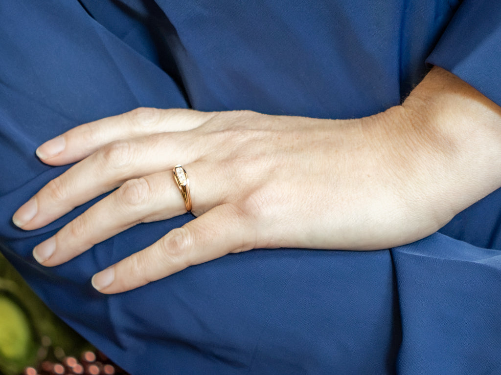 Vintage Gold Triple-Diamond Band