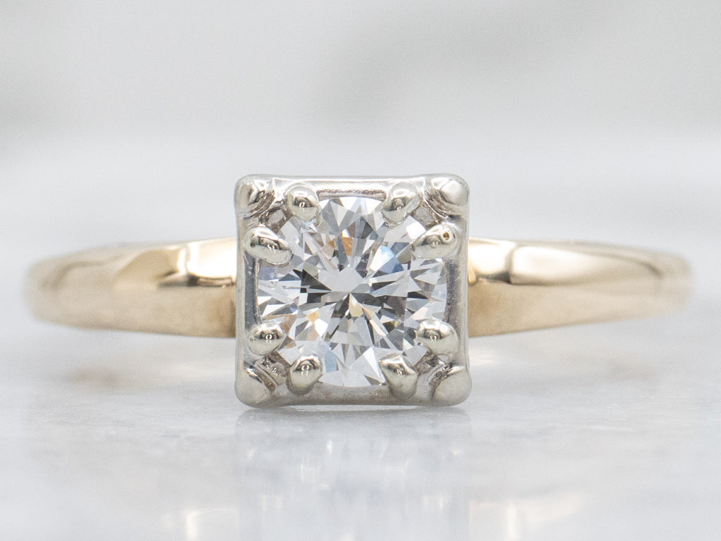 Vintage Brilliant Diamond Solitaire Engagement Ring